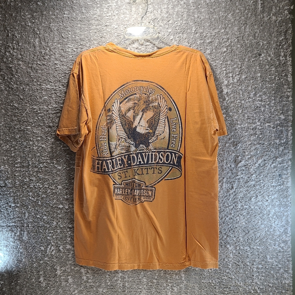 Harley Davidson T Shirt Live Free Ride Hard St. Kitts Size Large Cotton READ